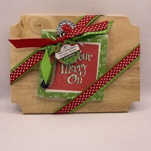 Cutting Board Cheese Spreader Christmas Get Your Merry On Napkins Wood Epic